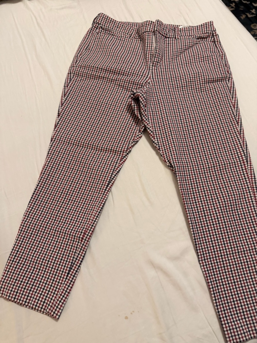 Old Navy Red and White Checked Cropped Pants